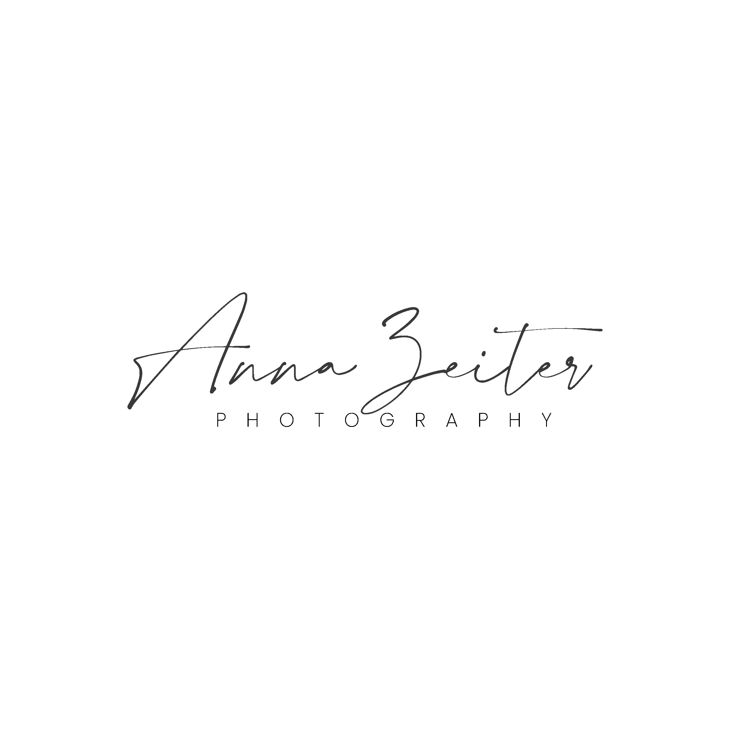 ein geschriebenes Logo von Anna Zeiter photography am Bodensee